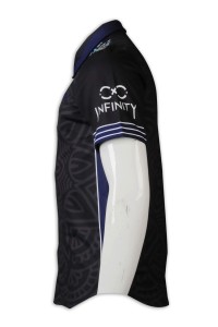 DS077 custom dart shirt design full printing dart shirt dart shirt manufacturer black side view
